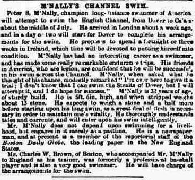 McNally's Channel Swim - Sporting Life 12/6/1897