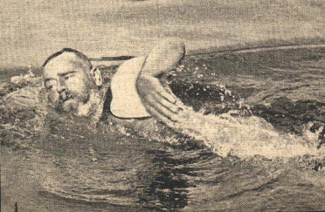 Newspaper cutting of Channel Swimmer  T.W. Burgess