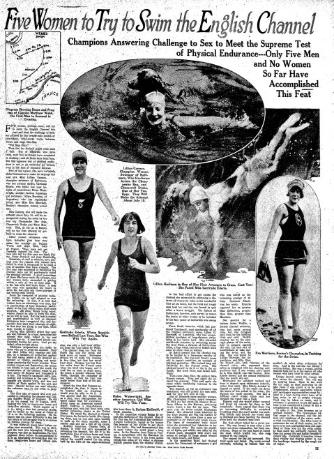 San Antonio Light 13 June 1926 - Five Women to Try to Swim the English Channel