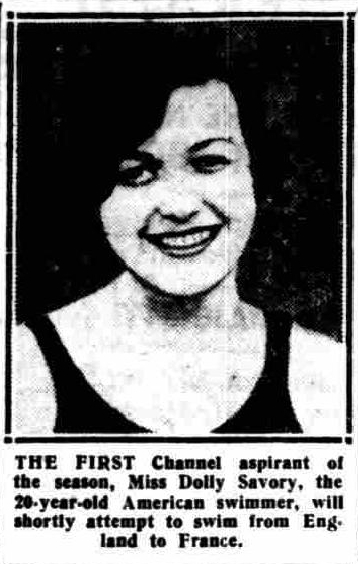 The first Channel aspirant of the season Dolly Savory - The Daily Herald 7/7/1927