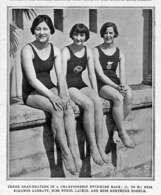 The top three, National Swimming Championships, Florida - The Illustrated Sporting and Dramatic News 21/3/1925
