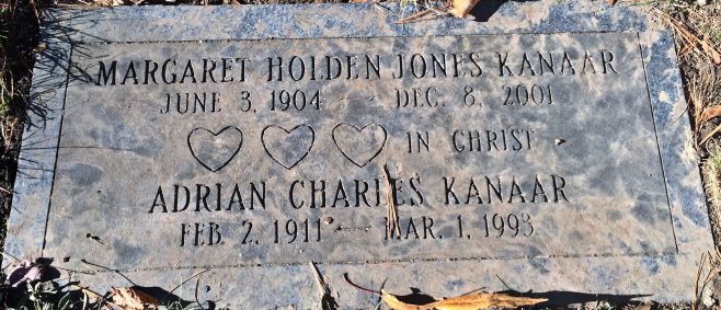 Grave marker for A.C. Kanaar and his wife, Portland, Maine