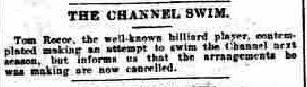 Reece cancels his swim attempt - The Sportsman 15/5/1907