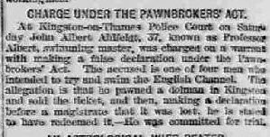 Albert charged under Pawnbroker's Act - Evening Telegraph and Star 2/11/1891