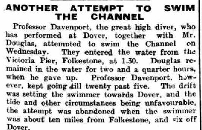 Another Attempt to swim the Channel - Dover Express 21/9/1906